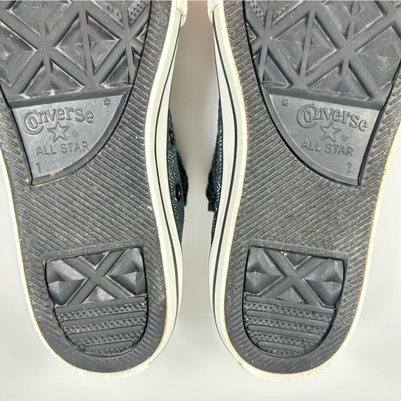 Converse All-Star Metallic/Glitter Silver Sneakers Shoes; Youth/ Junior Size 1 - Picture 15 of 16